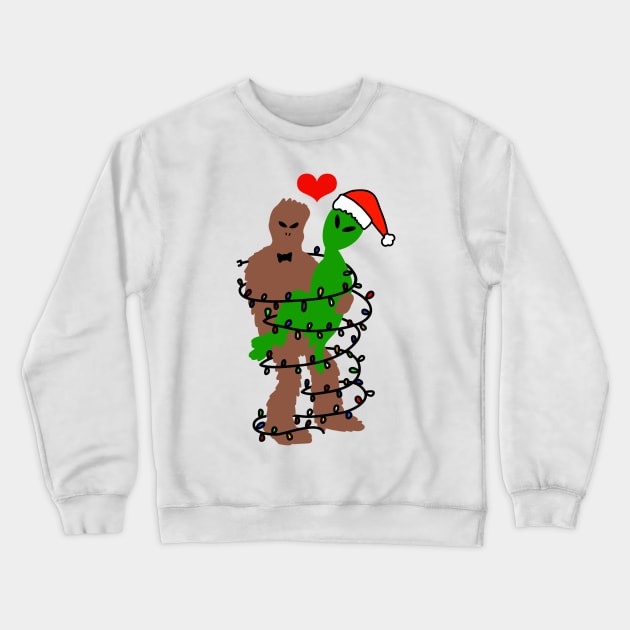 Bigfoot Alien Christmas Love Crewneck Sweatshirt by faiiryliite